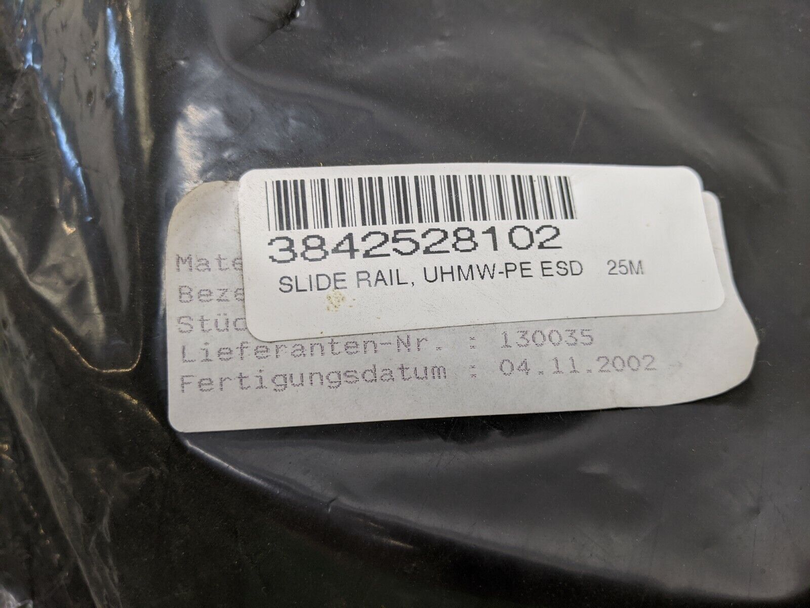 Bosch Rexroth 3842528102 Sliding Rail UHMW-PE ESD 25M - Maverick Industrial Sales