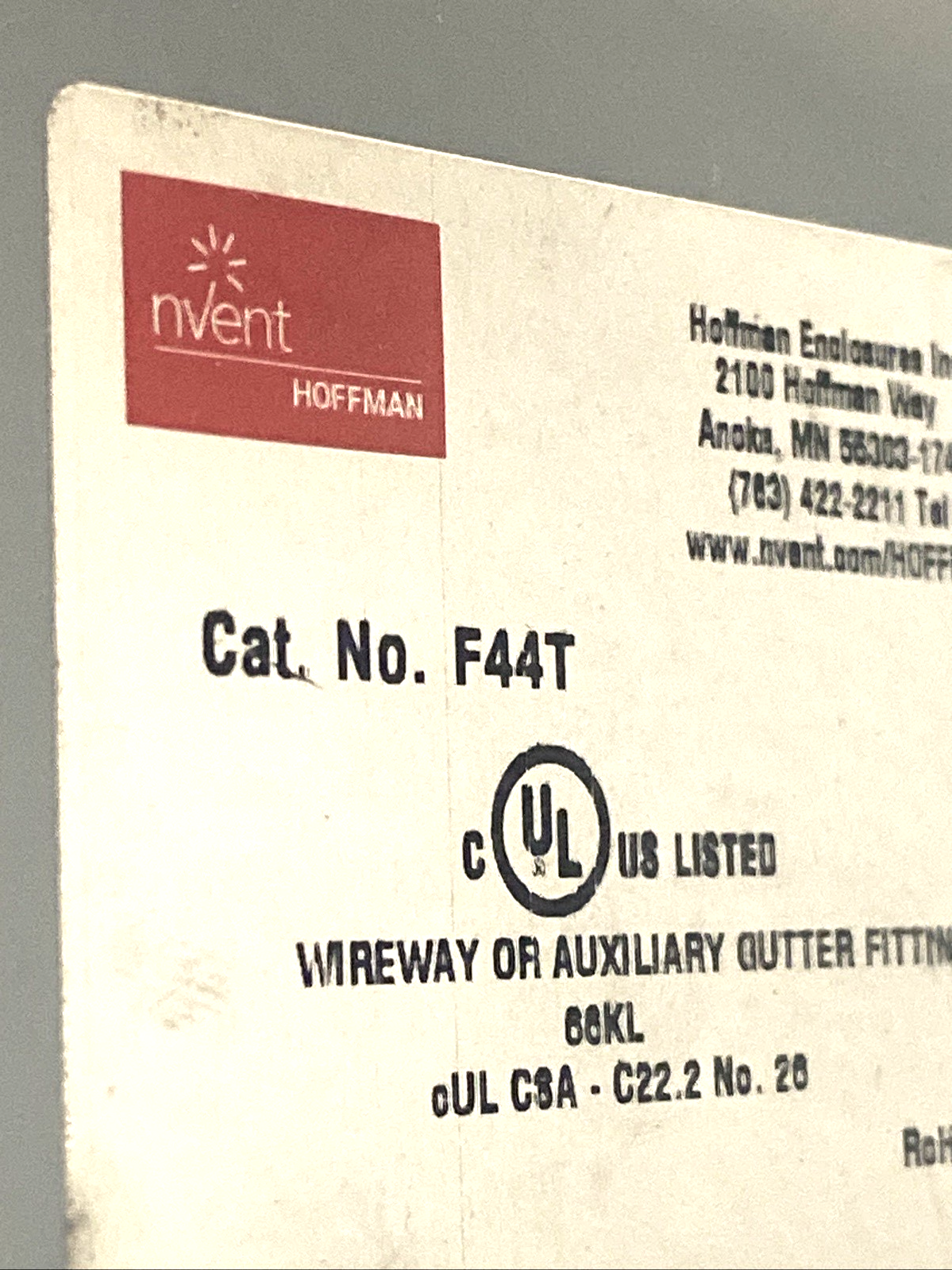 F44T | Hoffman Wireway T-Shape 4" x 4" Steel Gray - Used - Maverick Industrial Sales