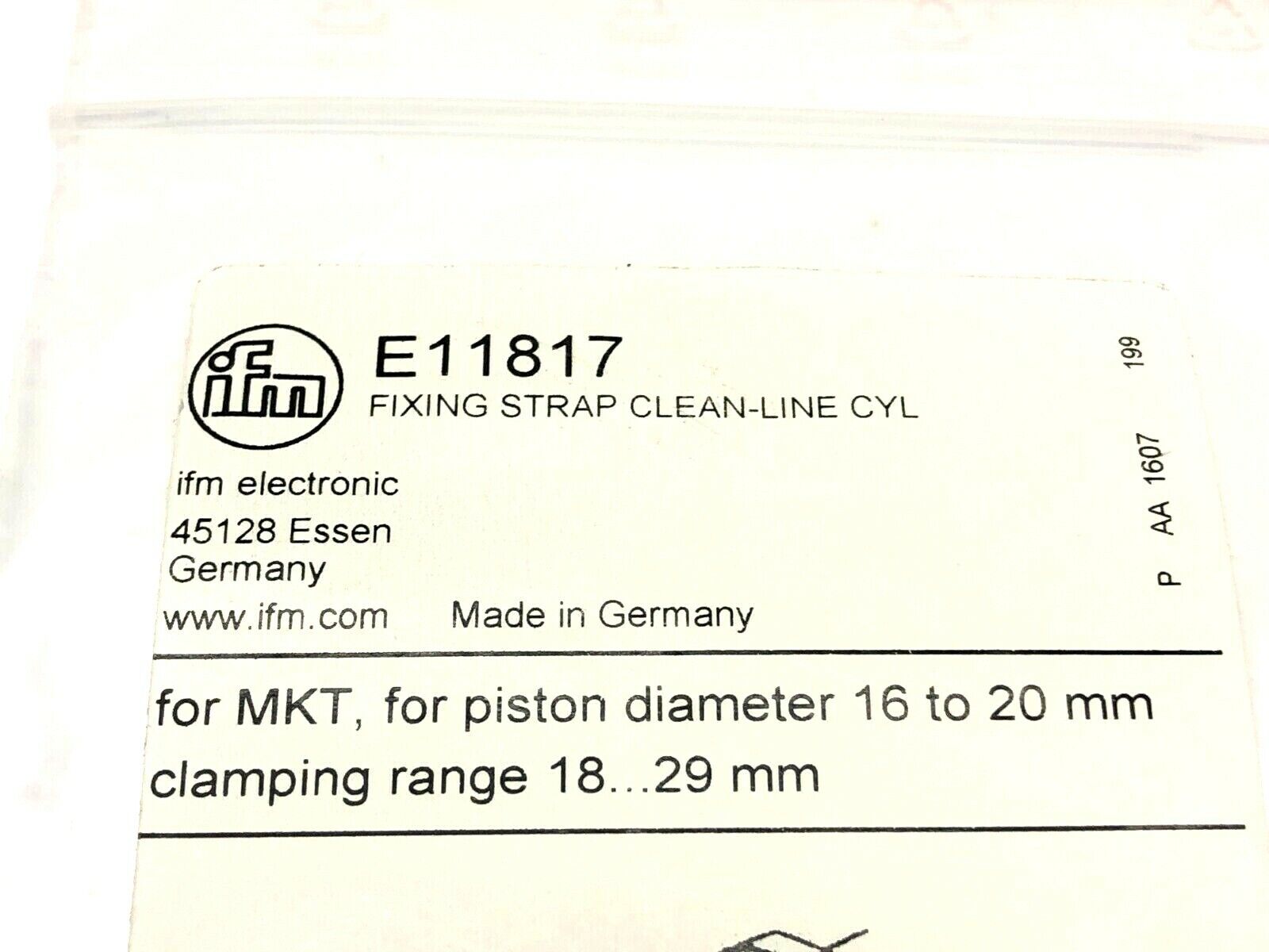 IFM E11817 Fixing Strap for Smooth Body Cylinders 18-29mm Range - Maverick Industrial Sales