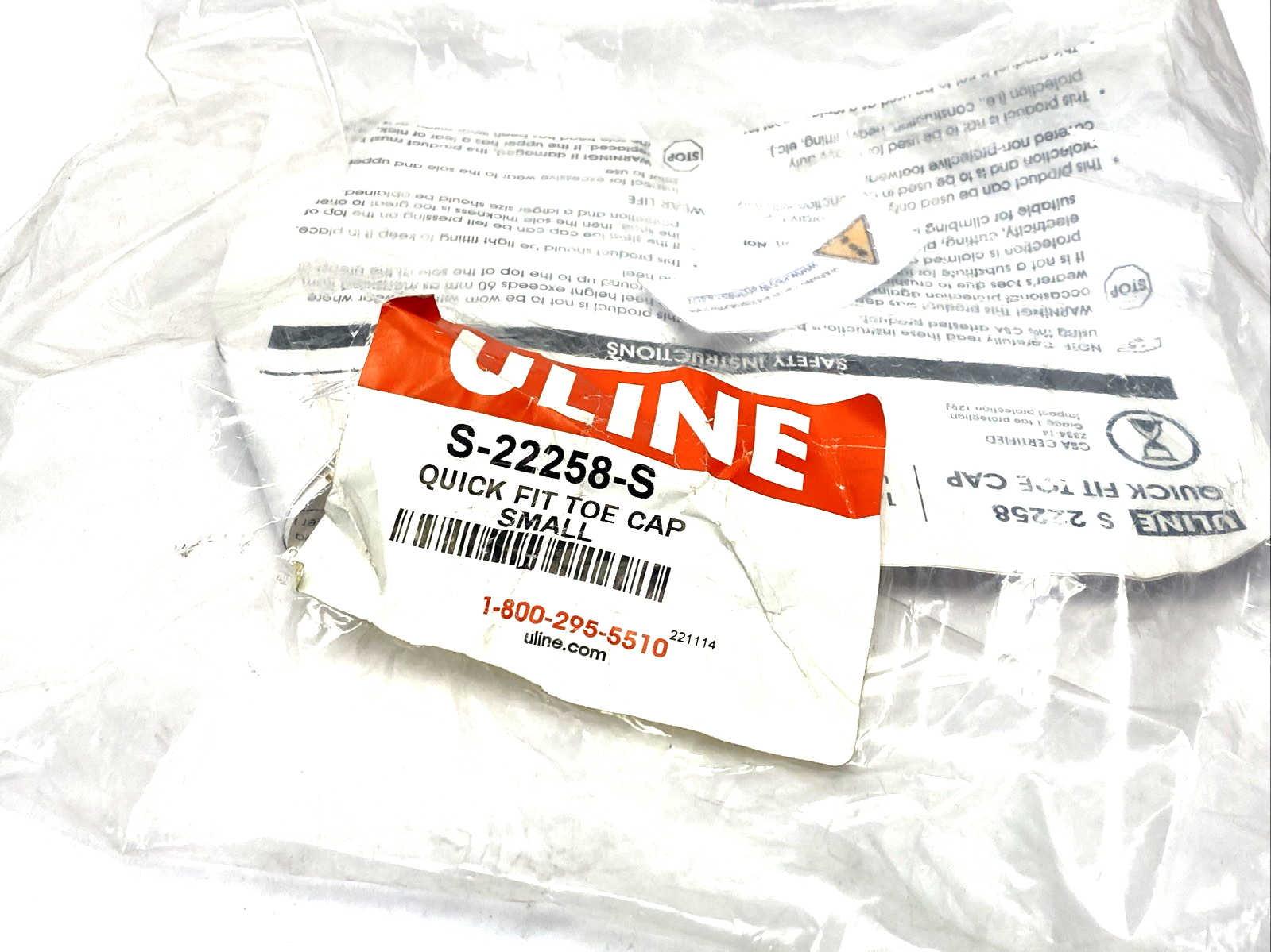ULINE S-22258-S Quick Fit Protective/Steel Toe Cap, Small - Maverick Industrial Sales