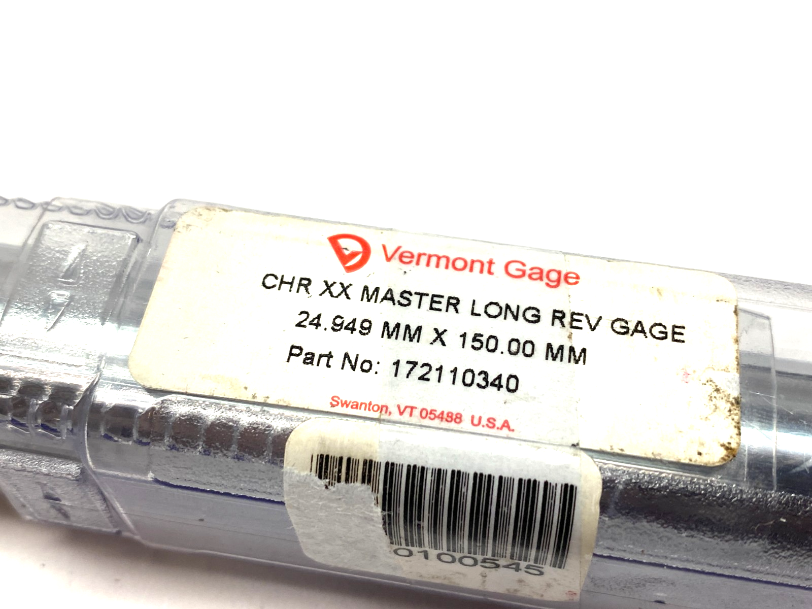 Vermont Gage 172110340 CHR XX Reversible Long Master Gage 24.949mm x 150.00mm - Maverick Industrial Sales