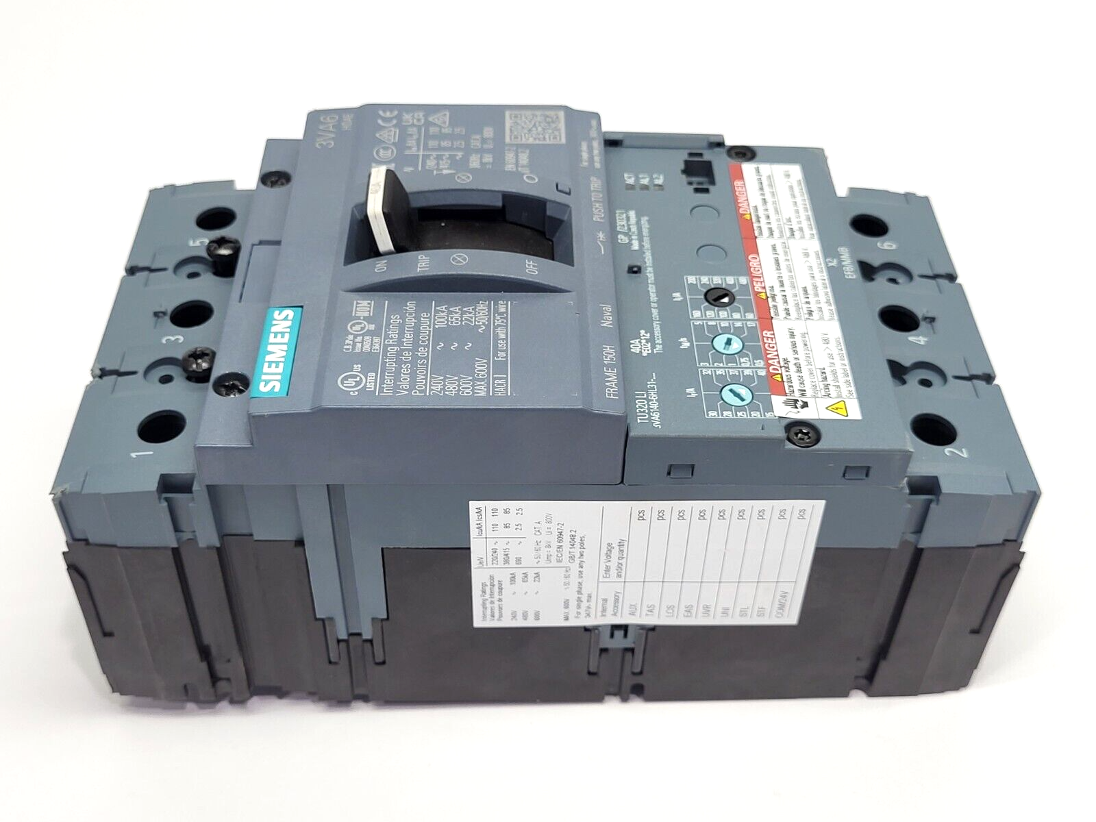 Siemens 3VA6140-6HL31-0AA0 Circuit Breaker CHIPPED CORNER - Maverick Industrial Sales