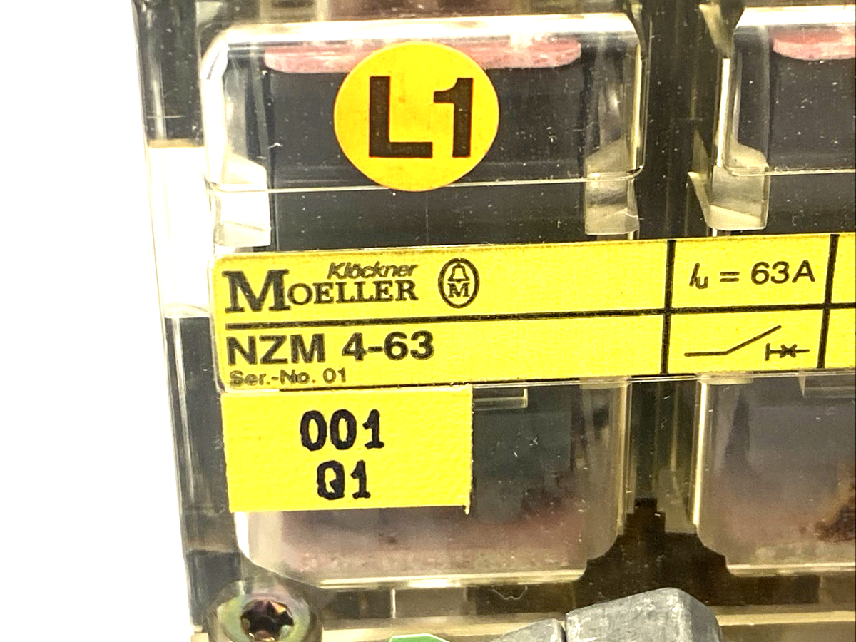 NZM 4-63 | Moeller NZM 4-63 Circuit Breaker Trip Switch 63A 480V