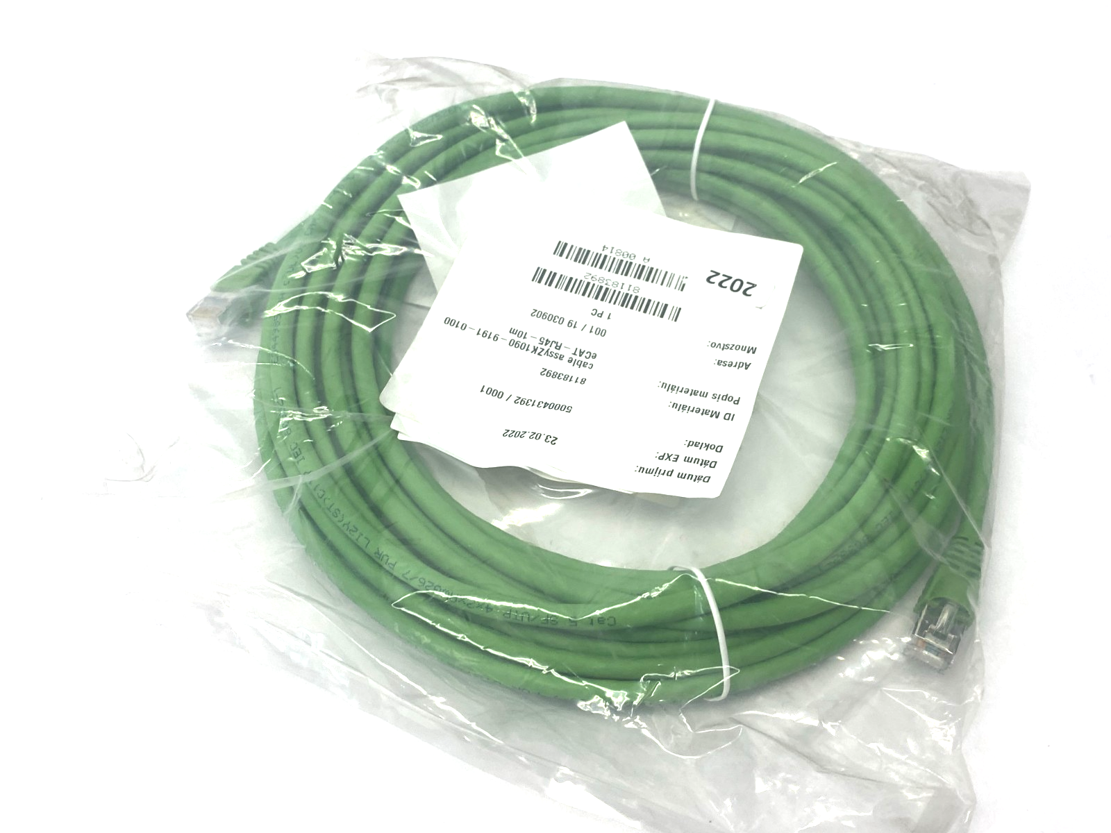 Beckhoff ZK1090-9191-0100 Ethernet/EtherCAT Patch Cable 10m 2 x RJ45 062841 - Maverick Industrial Sales