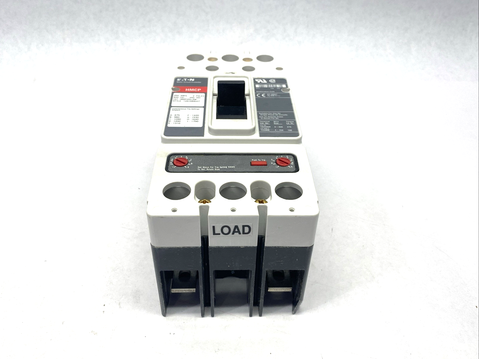 Eaton HM2P250J5W Series C Motor Circuit Protector 250A 600VAC CHIPPED CORNER - Maverick Industrial Sales