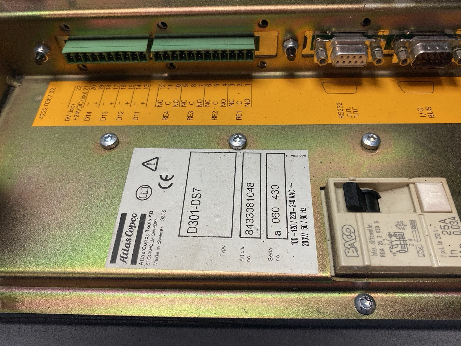 8433081048 | Atlas Copco Tensor Nutrunner Controller Module D301-DS7 - Used - Maverick Industrial Sales