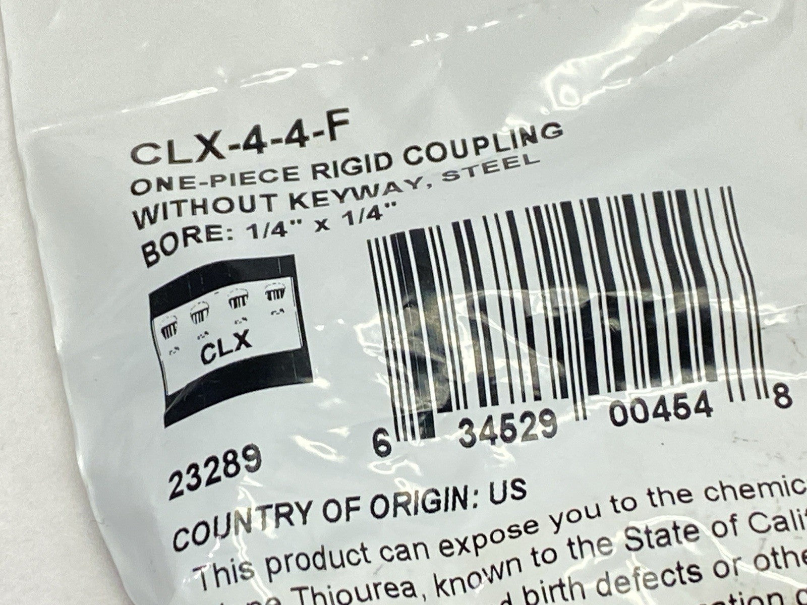 CLX-4-4-F | Ruland One-Piece Rigid Coupling 1/4" Bore 5/8" OD 1" Length - New - Maverick Industrial Sales