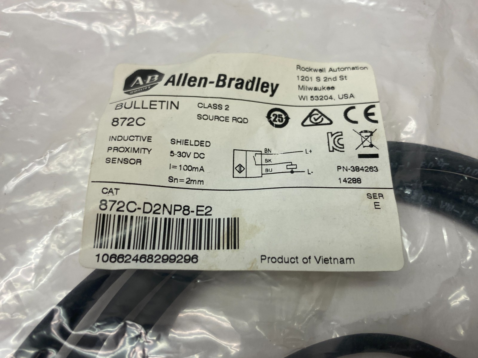 Allen Bradley 872C-D2NP8-E2 Ser. E Inductive Proximity Sensor NO LOCKNUTS - Maverick Industrial Sales