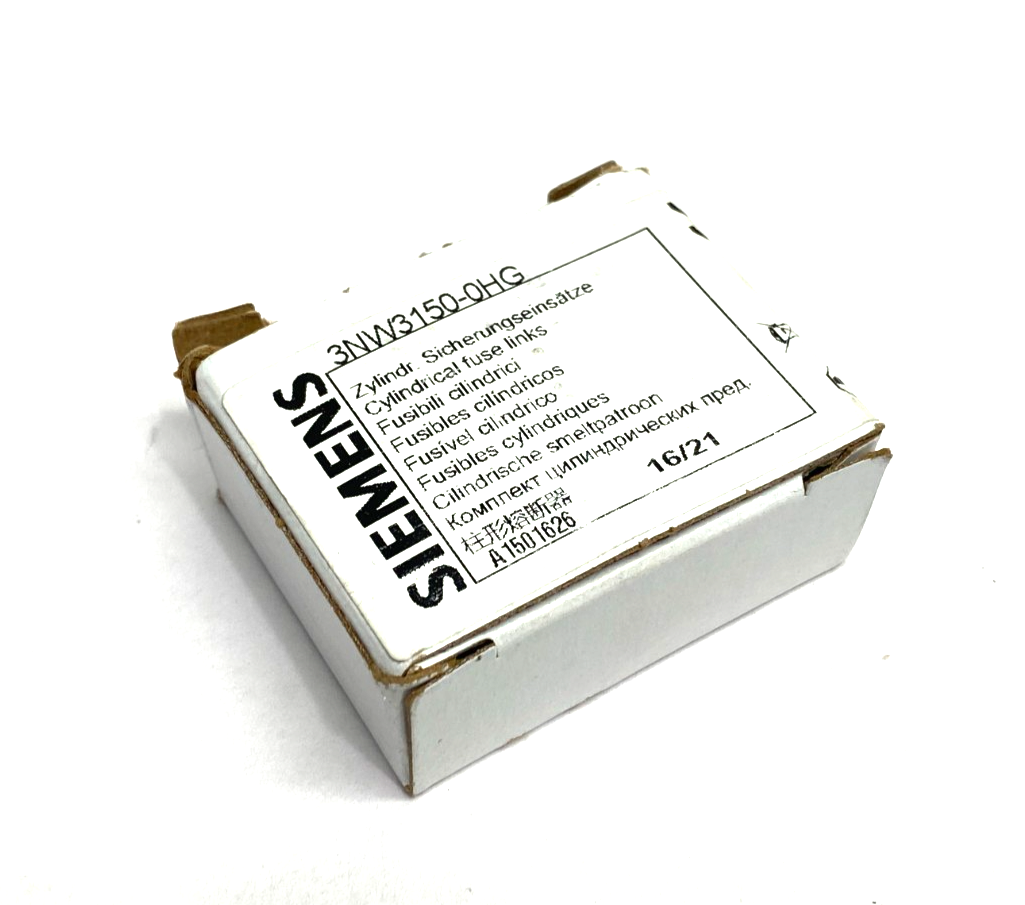 3NW3150-0HG | Siemens SENTRON Cylindrical Fuse, Slow Blow, 15A, BOX OF 10- New – Open box - Maverick Industrial Sales