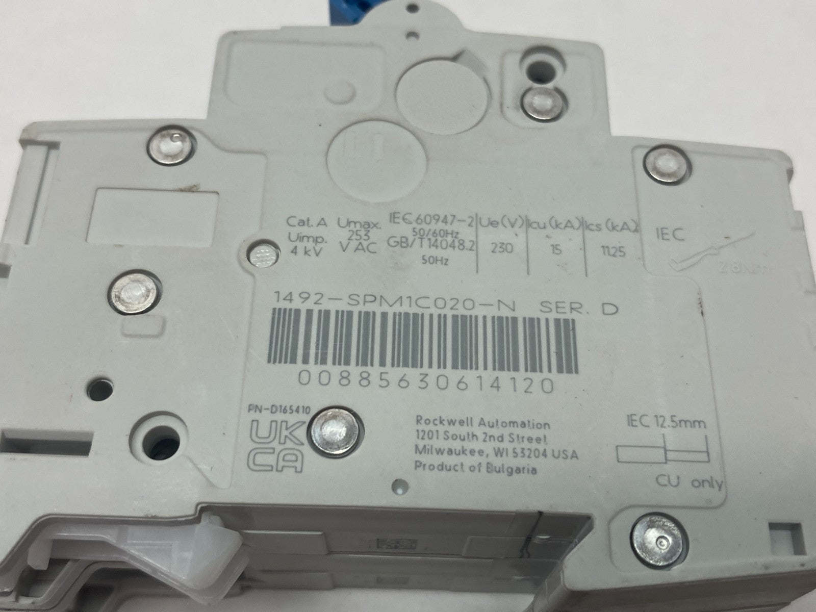 1492-SPM1C020 | Allen Bradley Ser. D Supplementary Circuit Breaker 1-Pole - New – Open box - Maverick Industrial Sales