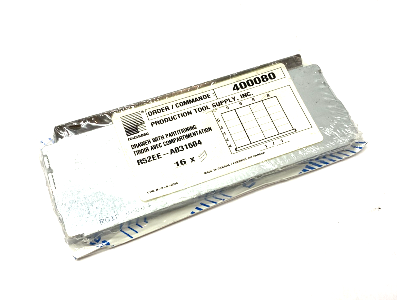 R52EE-A031604 | Rousseau Metal Drawer with Partitioning PKG OF 16 - New - Maverick Industrial Sales