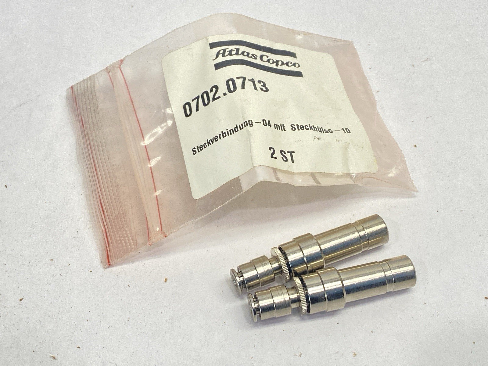 Atlas Copco 0702.0713 Plug Connection With Plug Sleeve LOT OF 2 - Maverick Industrial Sales