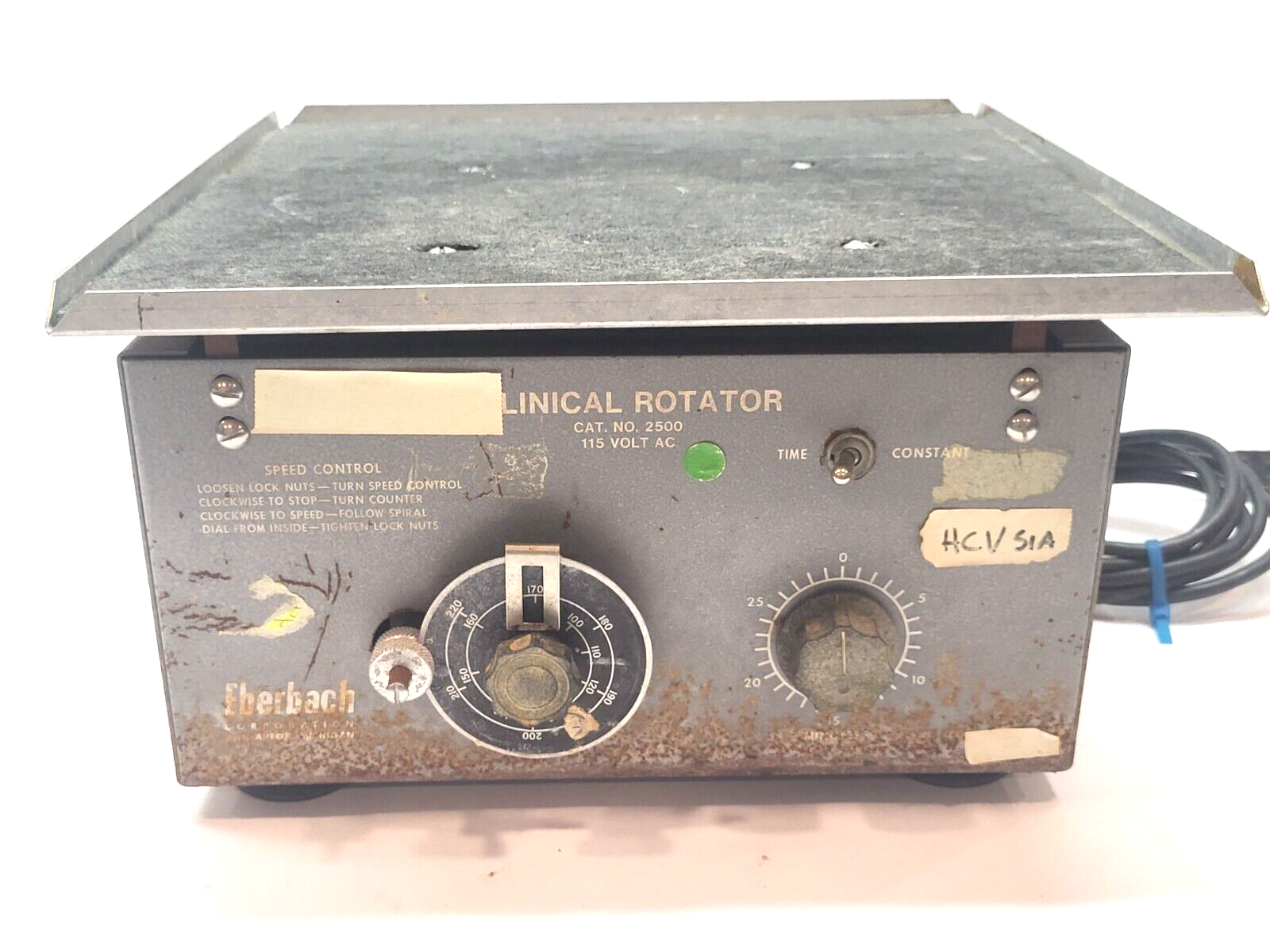 Eberbach 2500 Clinical Rotator Variable Speed Settings and Timer - Maverick Industrial Sales