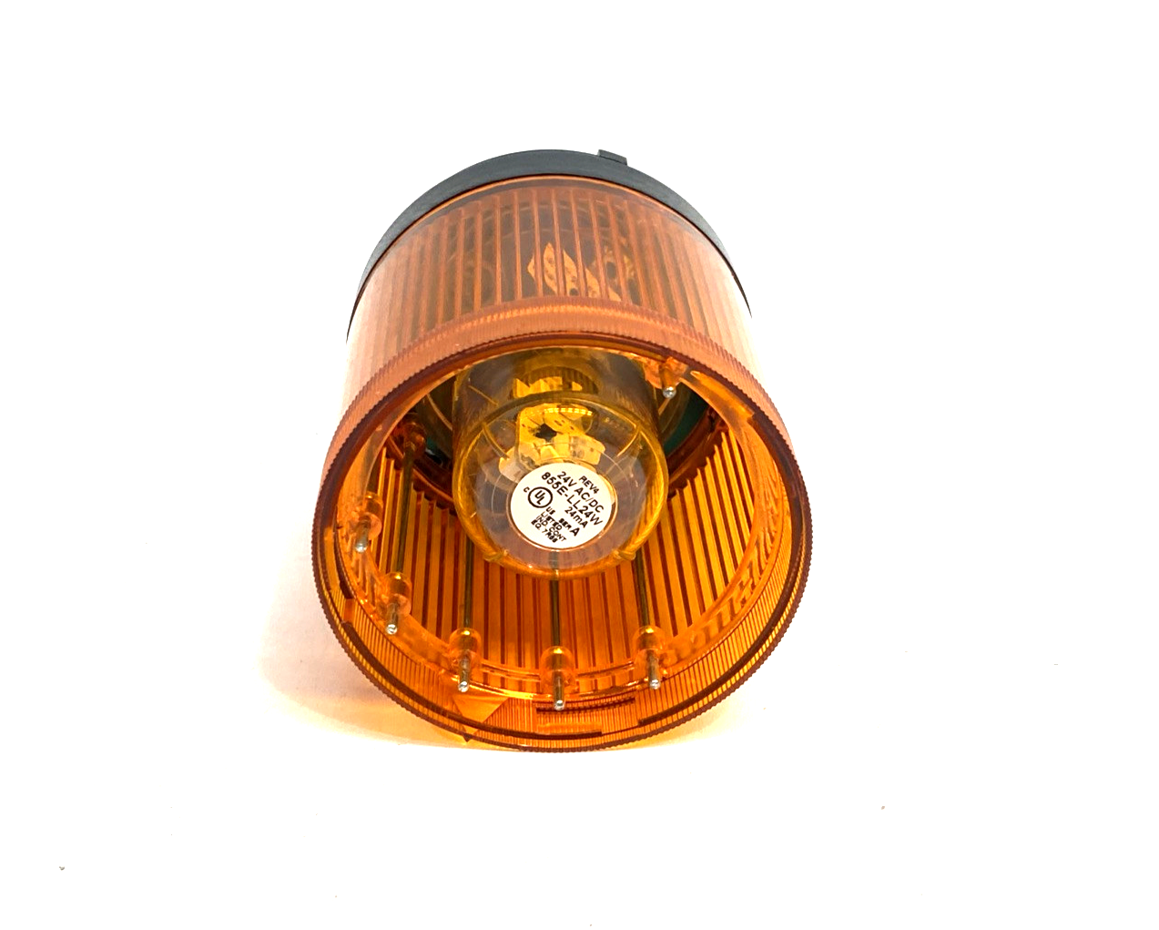 Allen Bradley 855T-B24DN5 Ser. B 70mm Amber Stack Light w/ 855E-LL24W LED Bulb - Used - Maverick Industrial Sales