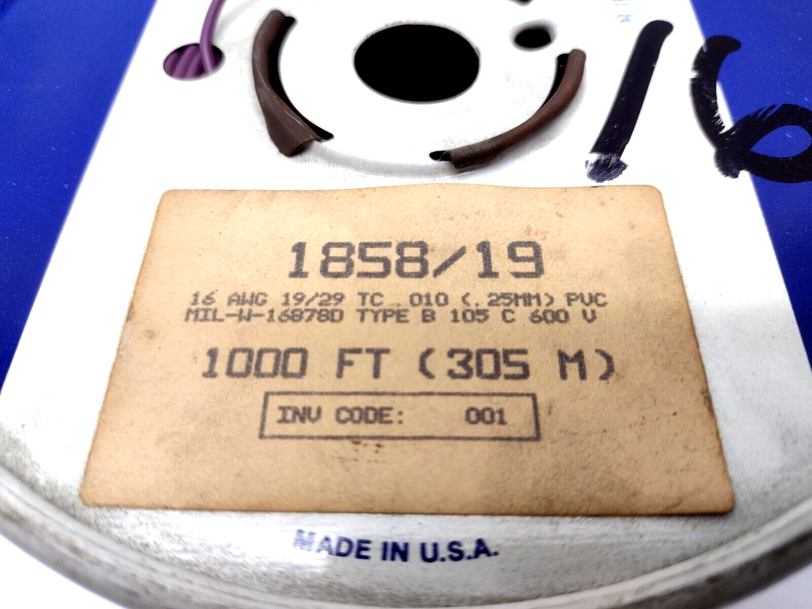 Alpha Wire 1858/19 16 AWG 19/29 TC PVC MIL-W-168780 Purple 600V 6.5lb Spool - Maverick Industrial Sales