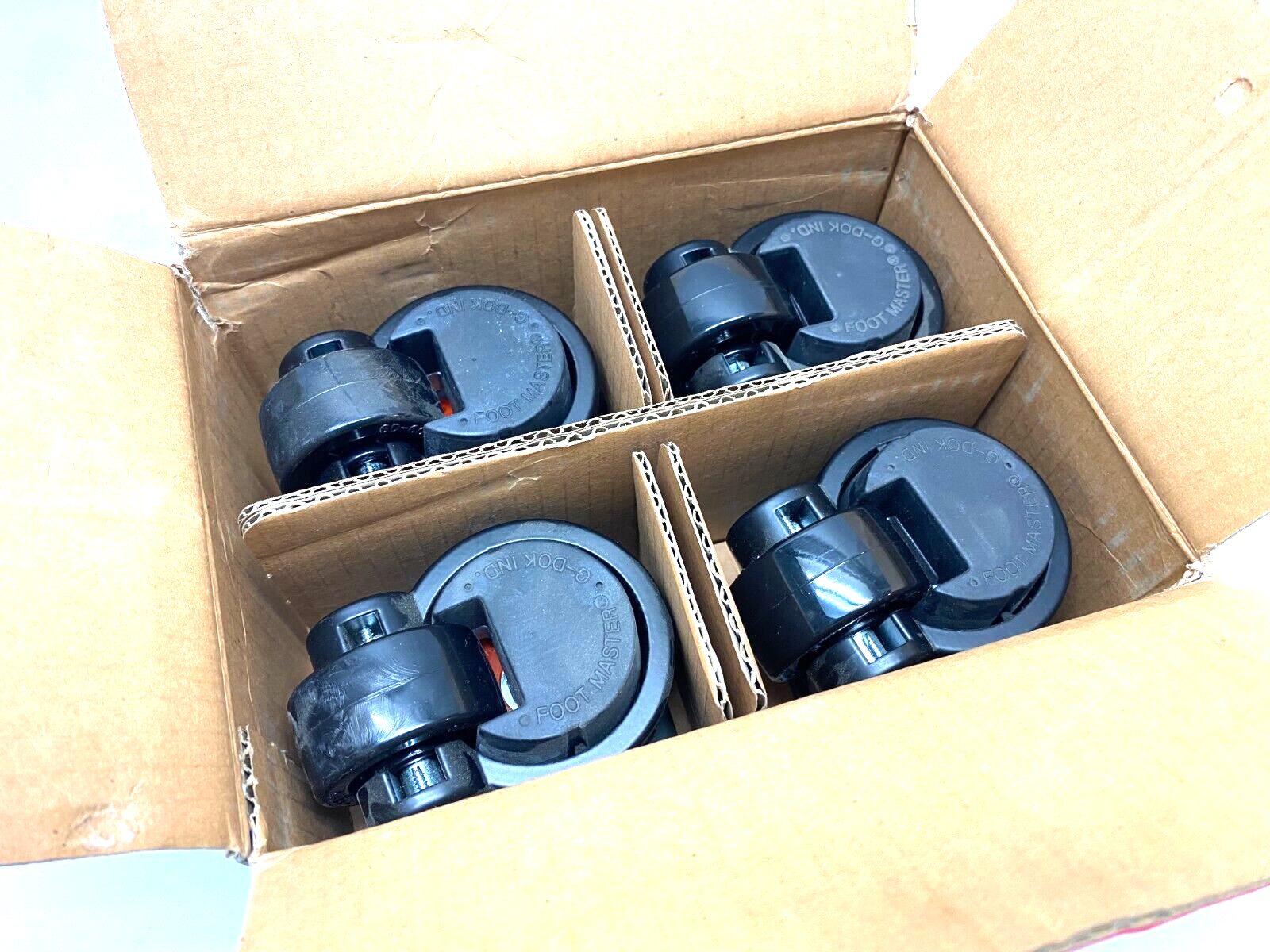 Foot Master GD-60-F-NYN-FBL Mounted Swivel Leveling Caster 50mm BOX OF 4 - Maverick Industrial Sales