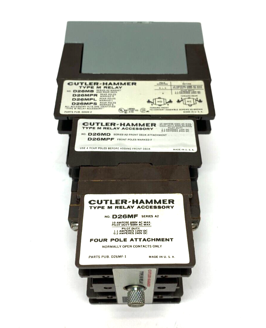 Cutler-Hammer D26MRD524B1 Type M Relay w/ Magnetic and Rear Deck - Maverick Industrial Sales