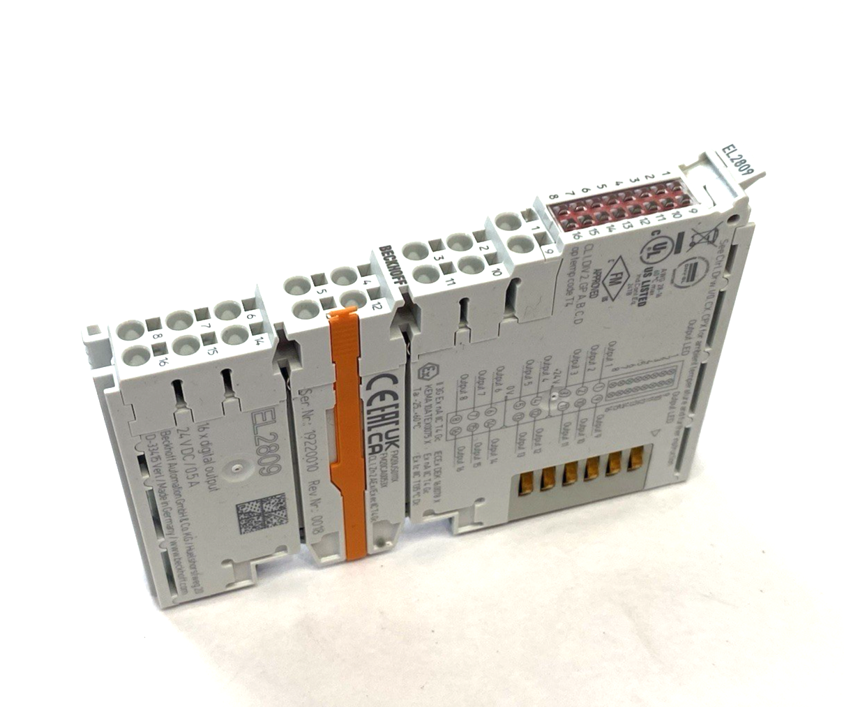 EL2809 | Beckhoff EtherCAT 16-Channel Digital Output Terminal 24VDC/0.5A - Used - Maverick Industrial Sales