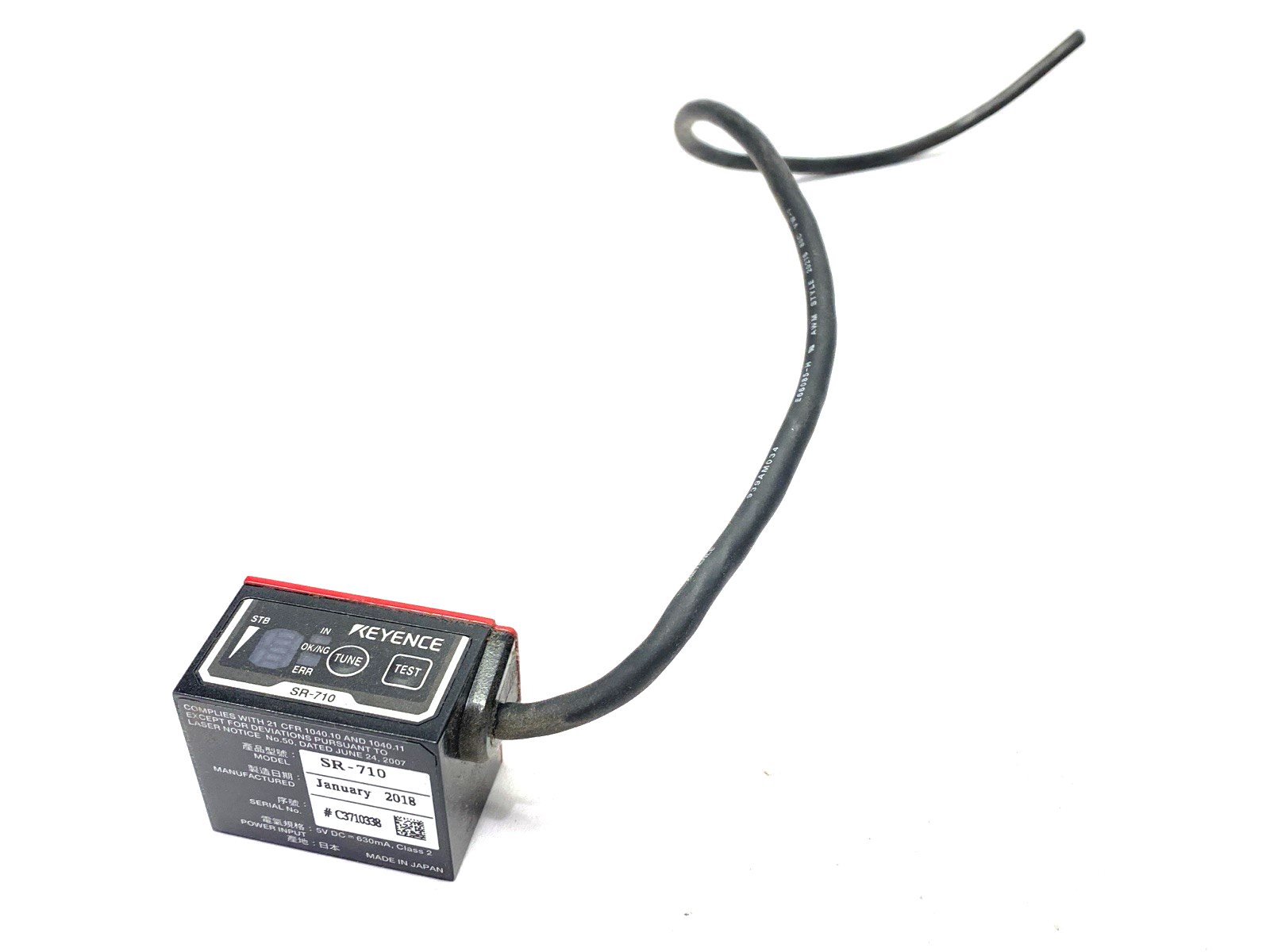 SR-710 | Keyence Fixed-Type Ultra-Compact Code Reader Middle Range CUT CORD- Used - Maverick Industrial Sales