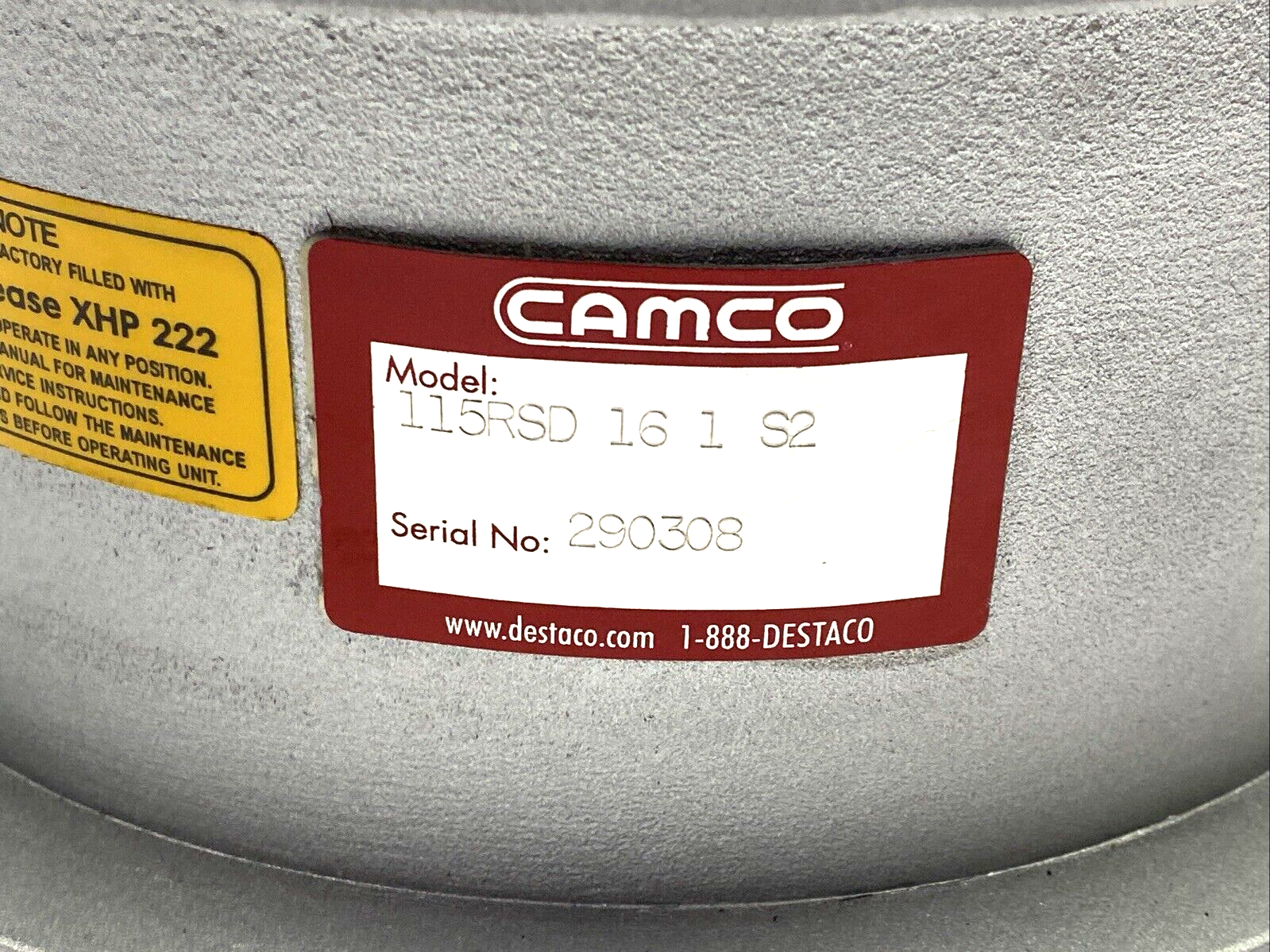 Camco 115RSD 16 1 S2 Rotary Servo Drive/Positioner, Yaskawa SGMGV-09A3E6C Motor - Maverick Industrial Sales