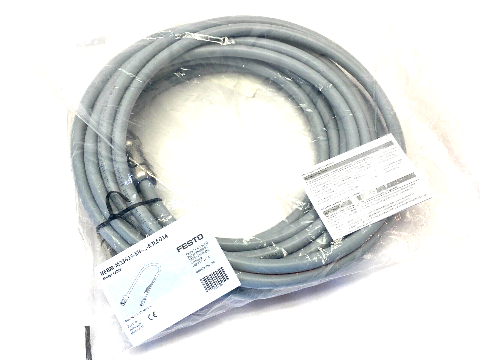 Festo NEBM-M23G15-EH-10-Q9N-R3LEG14 Motor Extension Cable 10m Length 5251384 - Maverick Industrial Sales
