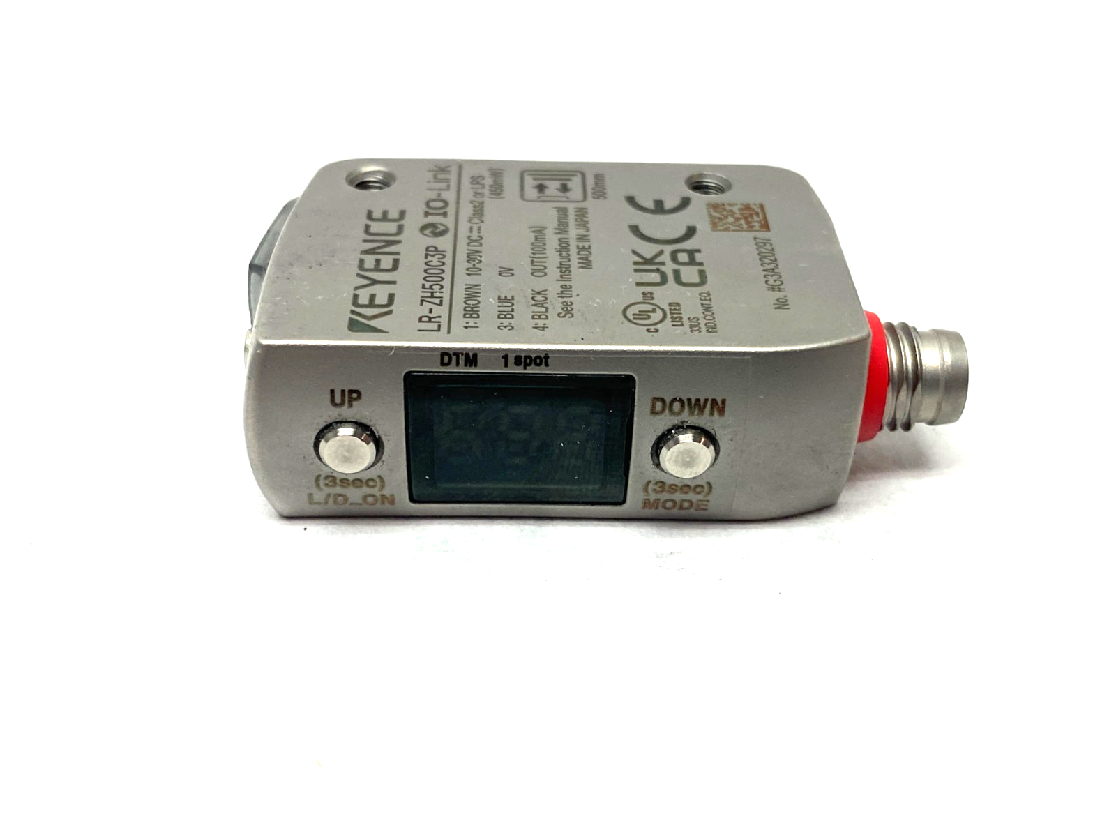 Keyence LR-ZH500C3P Self-Contained Cmos Laser Sensor M8 Connector Type 500mm - Maverick Industrial Sales
