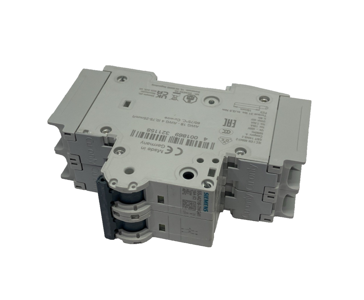 Siemens 5SJ4216-7HG41 Miniature Circuit breaker 240V 14kA, 2P, Trip C, 16A - Maverick Industrial Sales