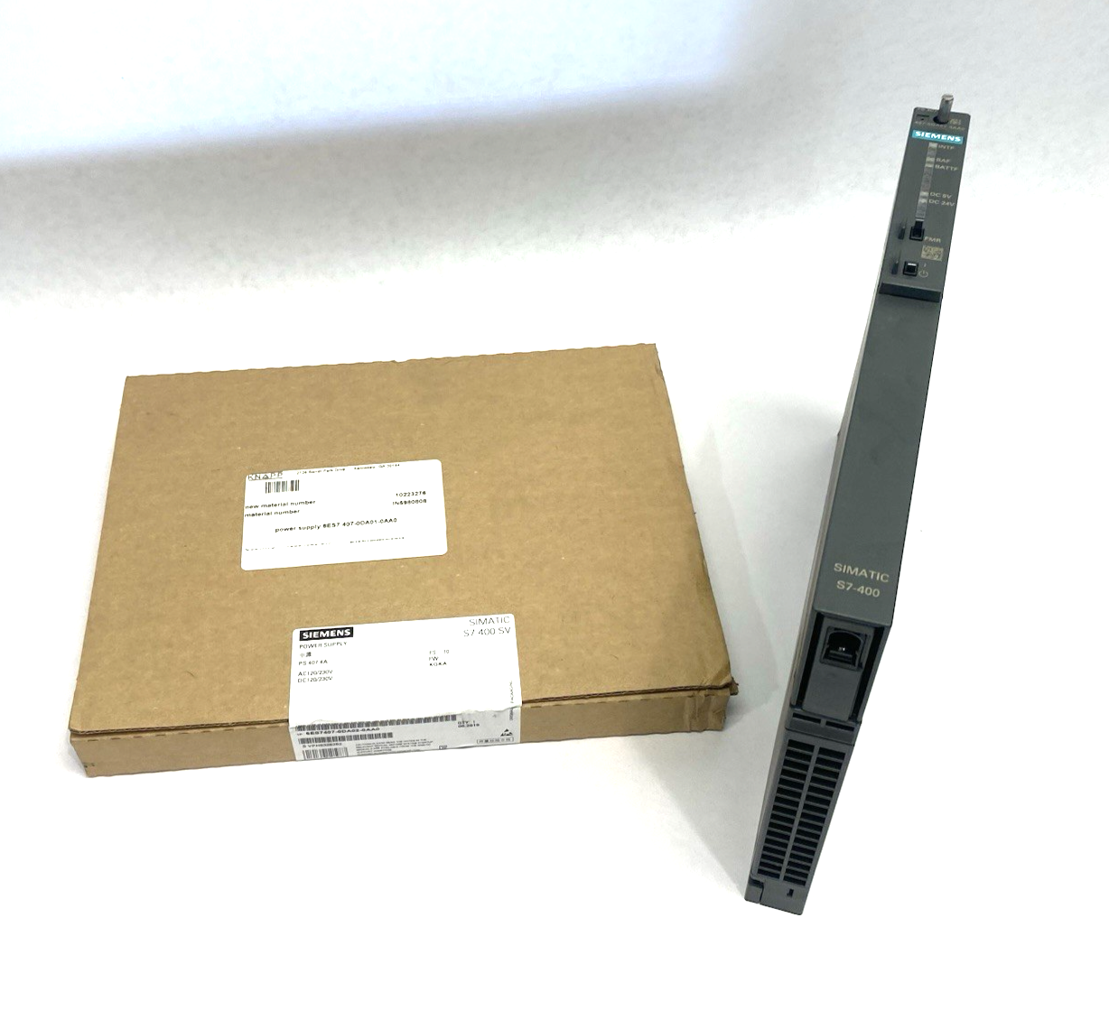 Siemens 6ES7407-0DA02-0AA0 SIMATIC S7-400 SV Power Supply Module BROKEN CORNER - Maverick Industrial Sales