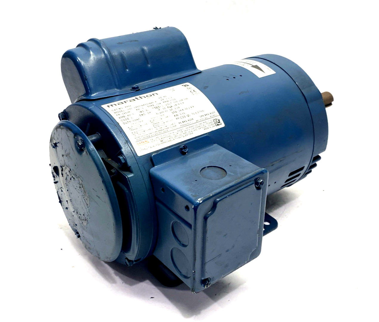 Z403 | Marathon Motor 1PH 1-1/2 HP 115/208-230V UVJ 145TCDR5328AE P, BENT FOOT - Used - Maverick Industrial Sales