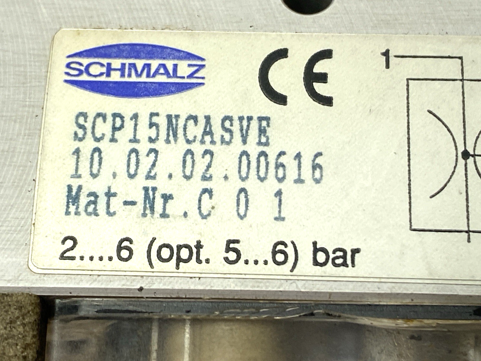 SCP 15 NC AS VE | Schmalz Compact Vacuum Ejector 10.02.02.00616 - Used - Maverick Industrial Sales