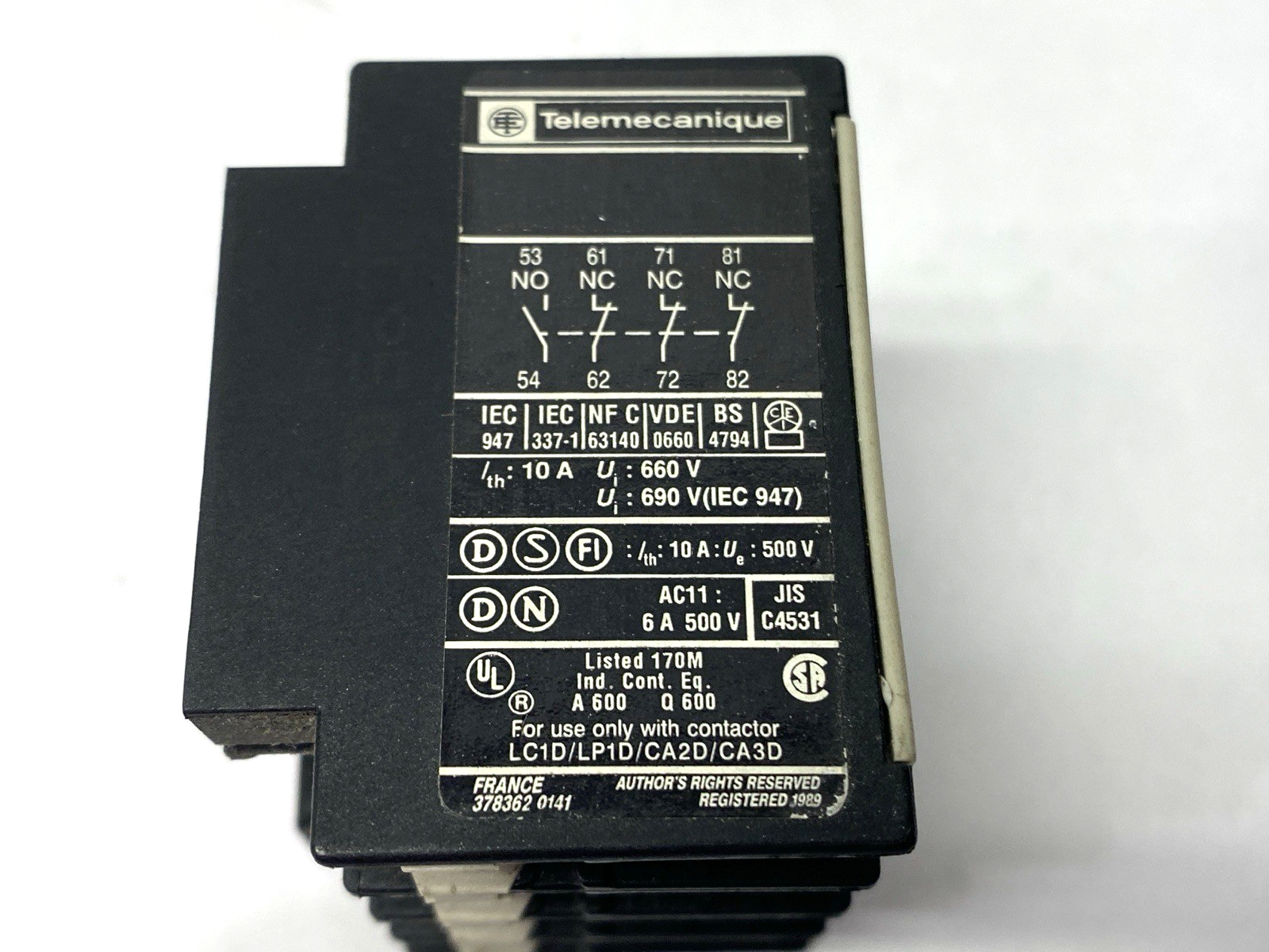 LA1-DN13 | Telemecanique Auxiliary Contact Block 10A - Used - Maverick Industrial Sales