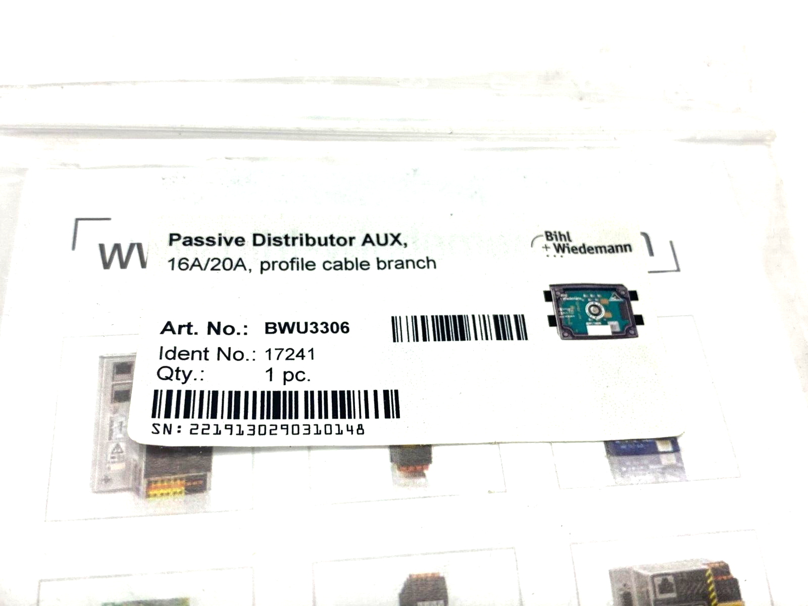 Bihl+Wiedemann BWU3306 Passive Distributor 16A/20A Profile Cable Branch 17241 - Maverick Industrial Sales