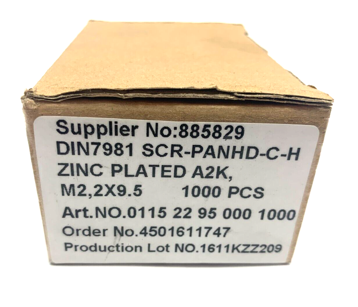 Unbranded DIN7981 PanHD-C-H Zinc Plated Screws M2 2 x 9.5 BOX OF 1000 - Maverick Industrial Sales