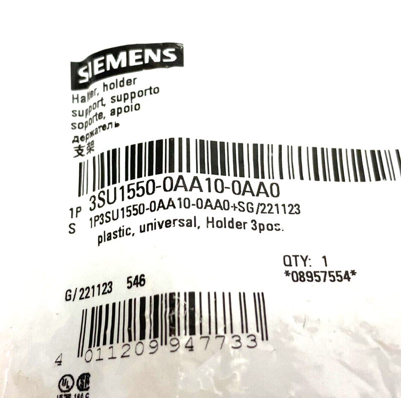 Siemens 3SU1550-0AA10-0AA0 Pushbutton Support Holder Metal 3-Pos 22mm LOT OF 3 - Maverick Industrial Sales