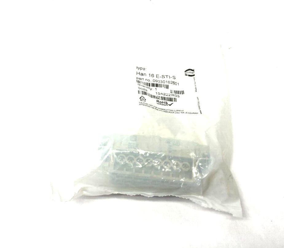 Harting 09330162601 Insert Screw Connector Han E 16 Pos. M - Maverick Industrial Sales