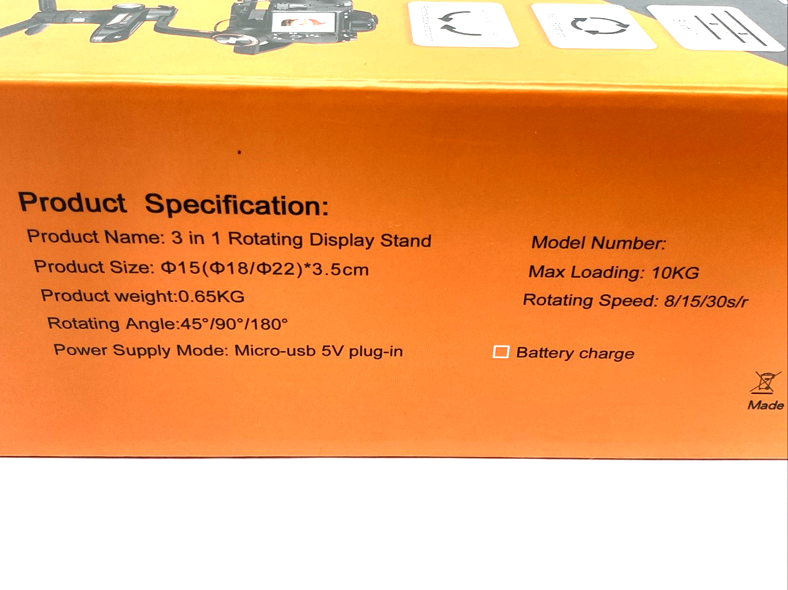 JAYEGT B0BWHJLYKF 3 In 1 Motorized Rotating Display Stand w/ 14.6-22cm Covers - Maverick Industrial Sales