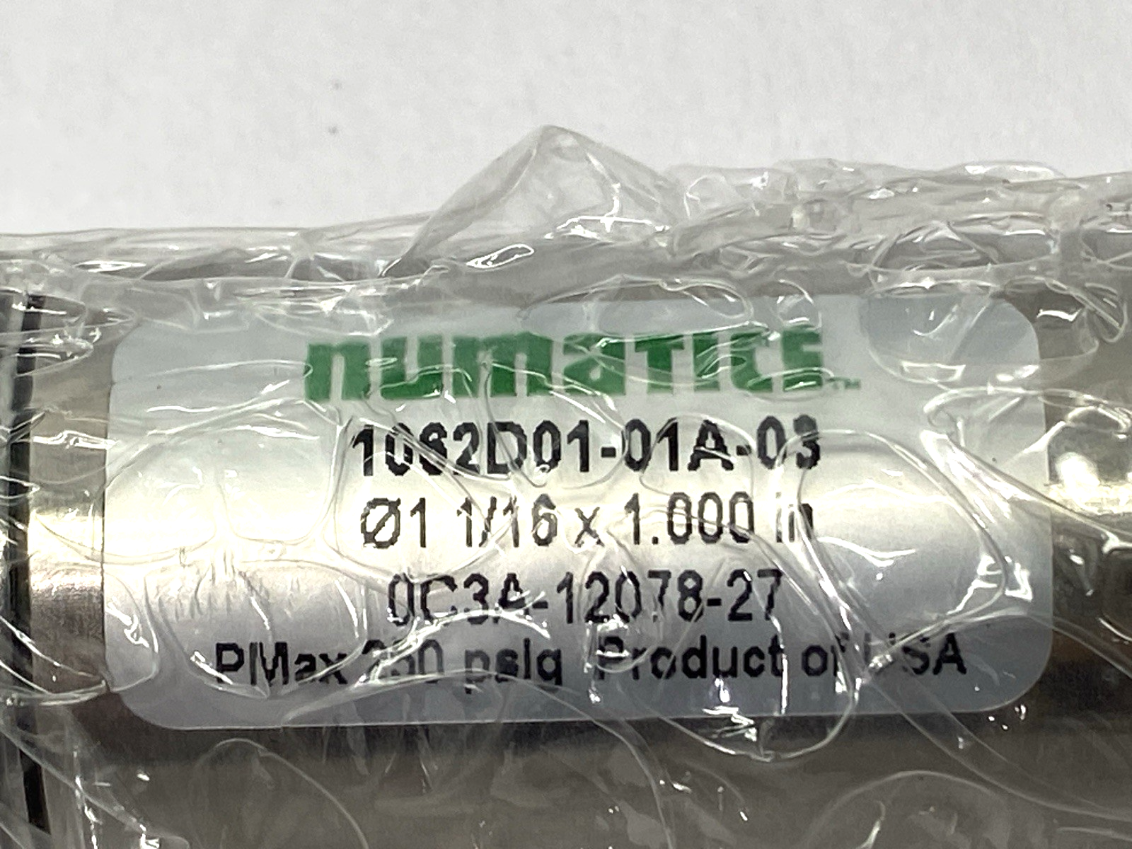Numatics 1062D01-01A-03 Pneumatic Cylinder 250PSI 1-1/16" Bore 1" Stroke Length - Maverick Industrial Sales