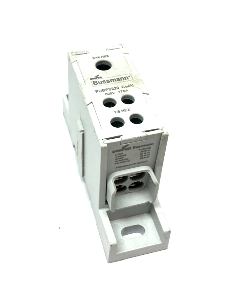 Cooper Bussmann PDBFS220 Power Distribution Block 600V 175A - Maverick Industrial Sales