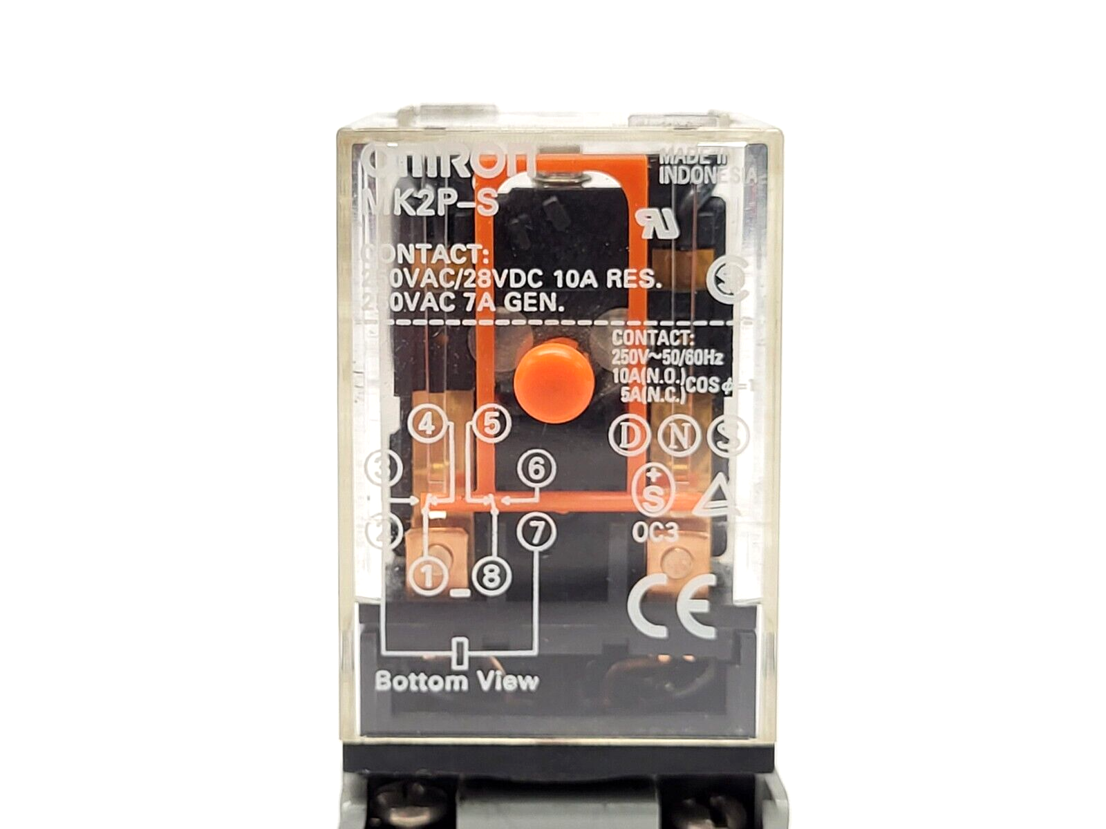 Omron MK2P-S General Purpose Relay 250VAC w/ IDEC SR2P-05 Relay Base DAMAGED - Maverick Industrial Sales