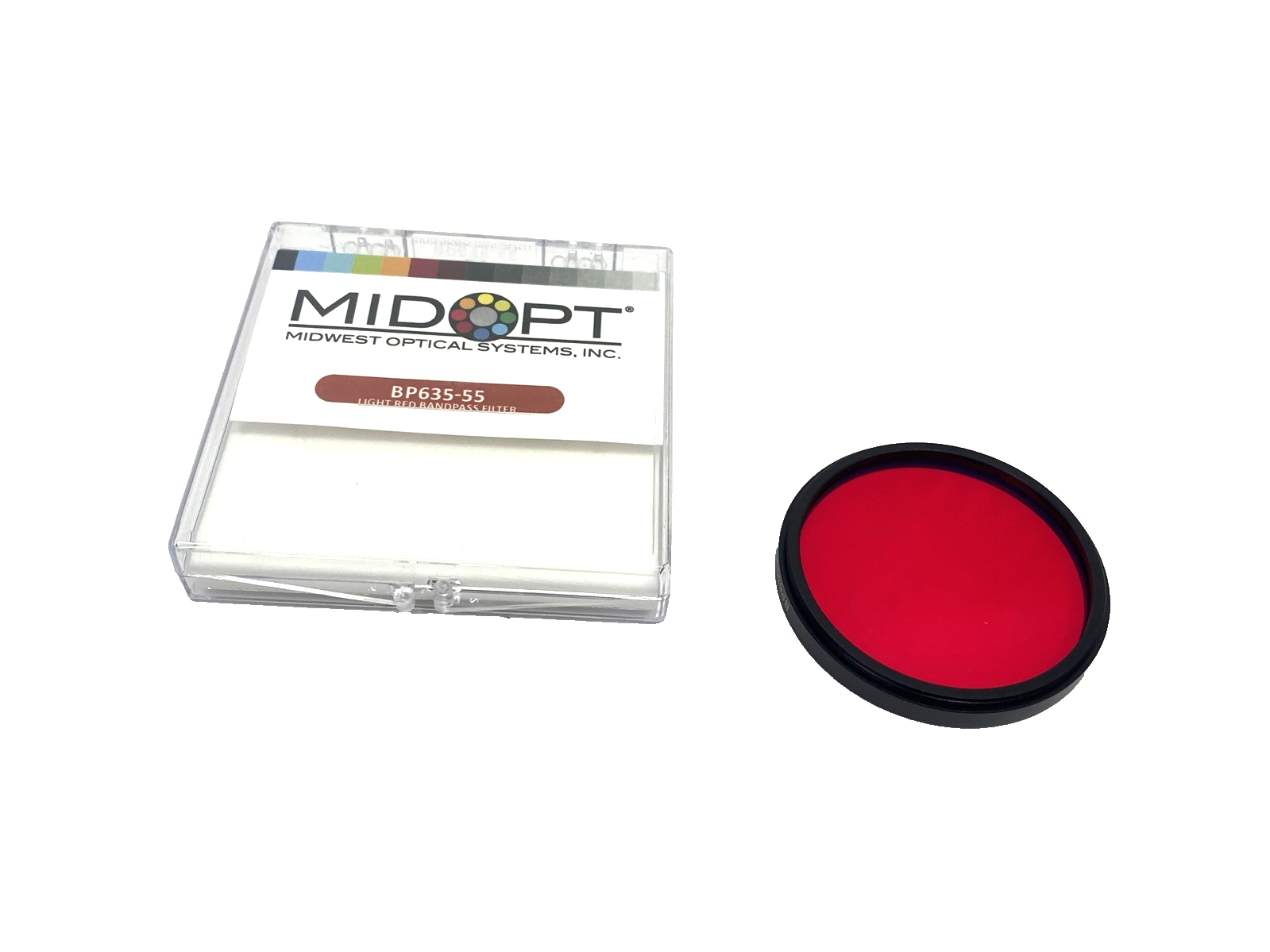 BP635-55 | Midwest Optical Light Red Bandpass Filter M55x0.75, Broad Bandwidth - New Other - Maverick Industrial Sales