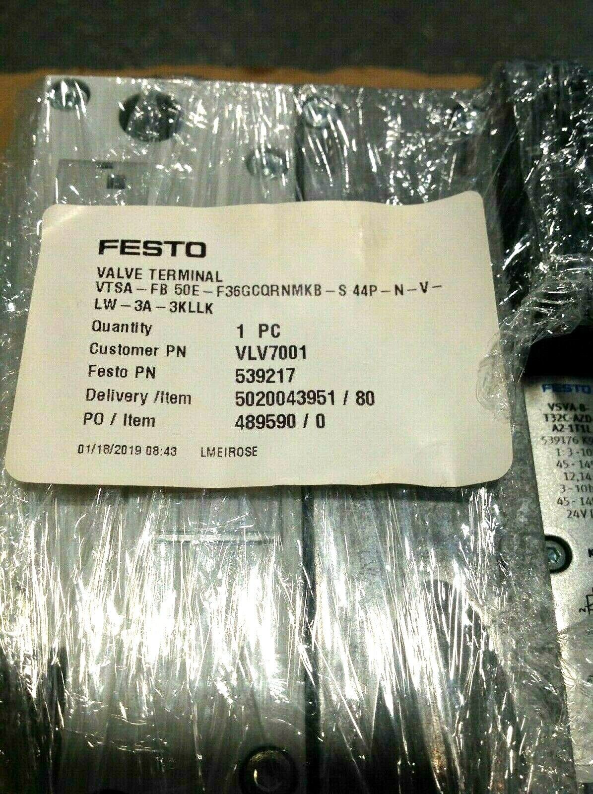 Festo VTSA-FB Valve Terminal w/ Fieldbus Connection 539217 - Maverick Industrial Sales