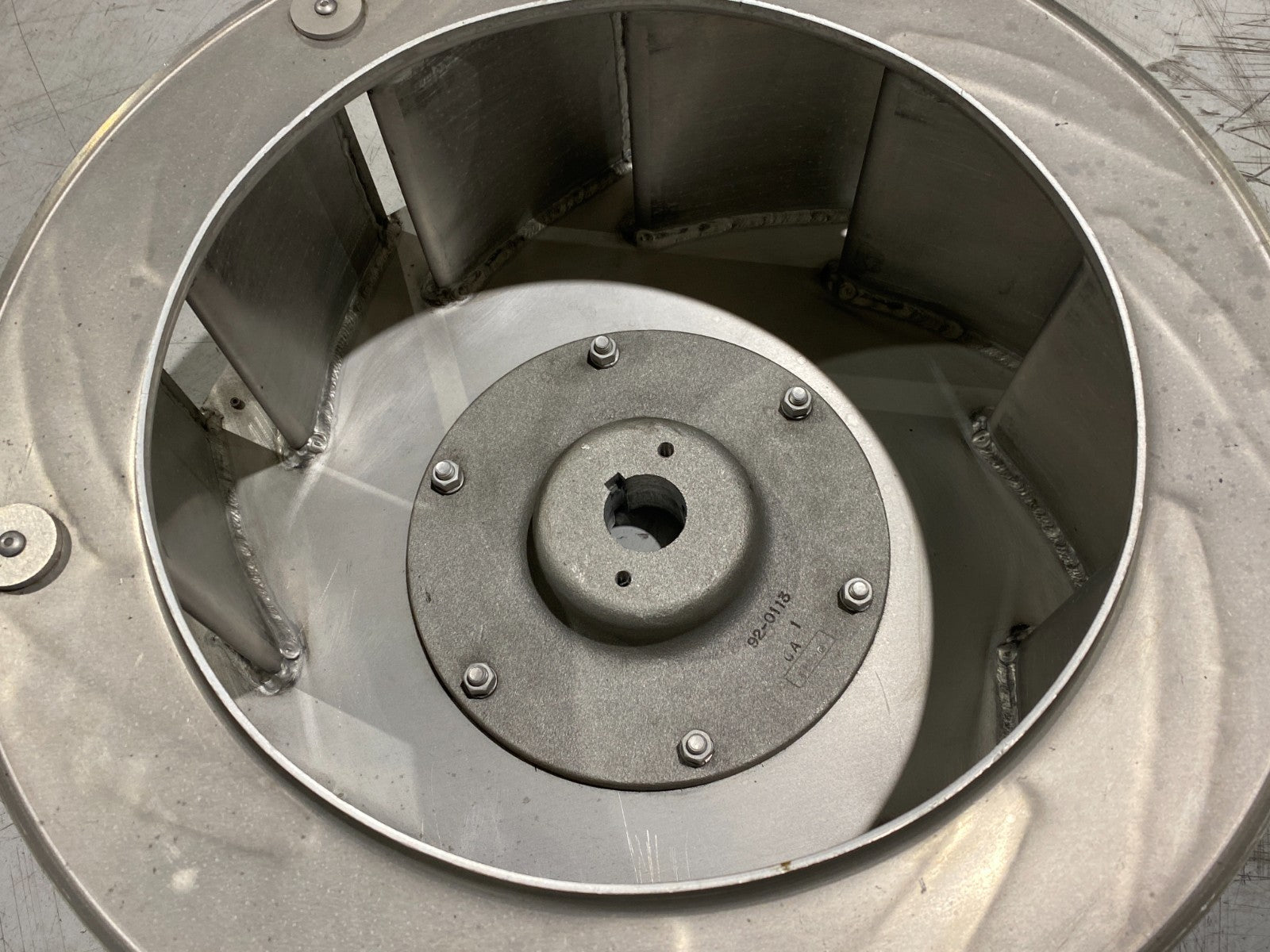 Blower Fan Wheel, 20 ACF, 100PCT Aluminum, CW, 1.625 BORE, TYPE 1 HUB - Maverick Industrial Sales