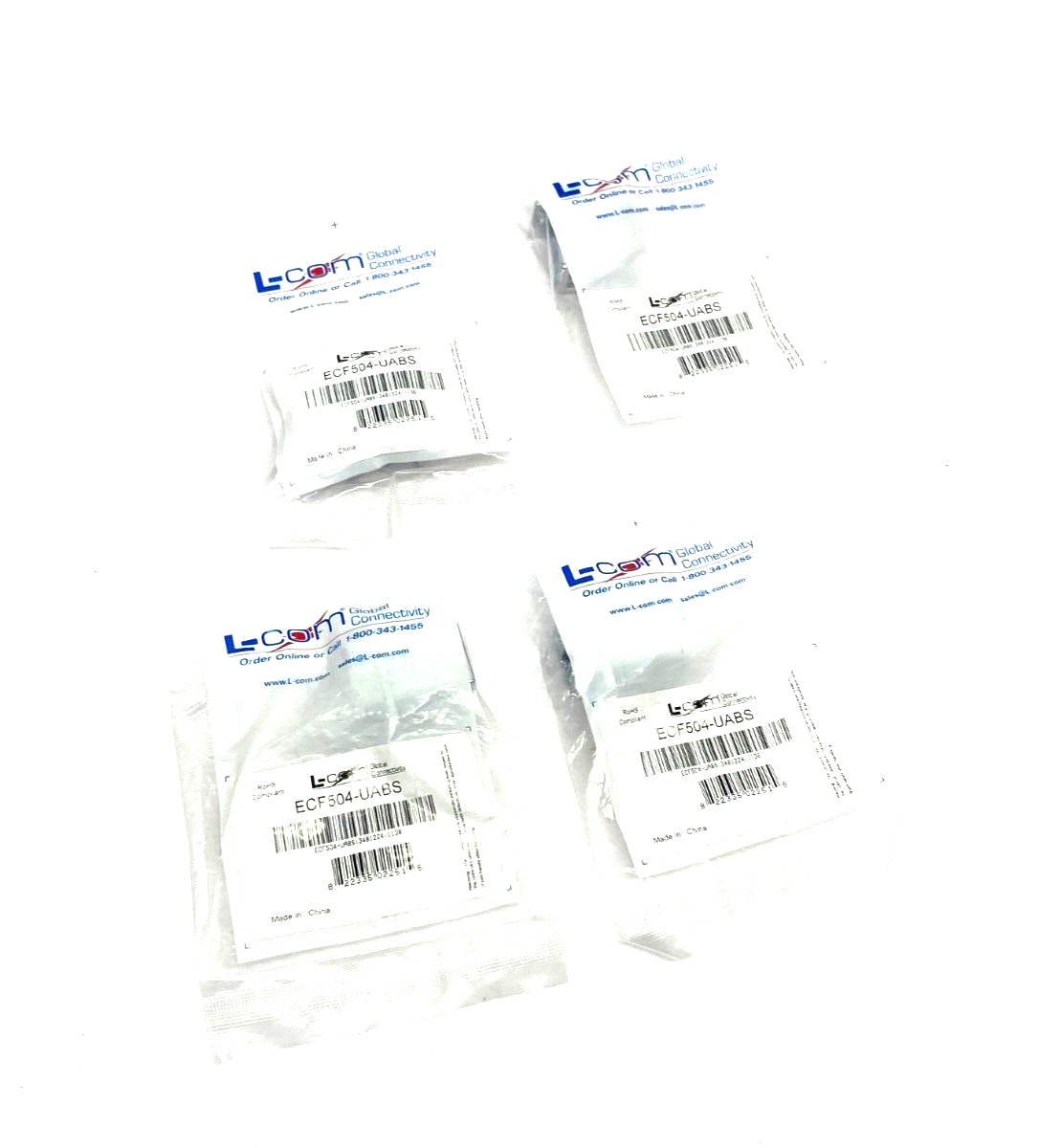 L-Com ECF504-UABS Panel Mount USB-A to USB-B Connector LOT OF 4 - Maverick Industrial Sales