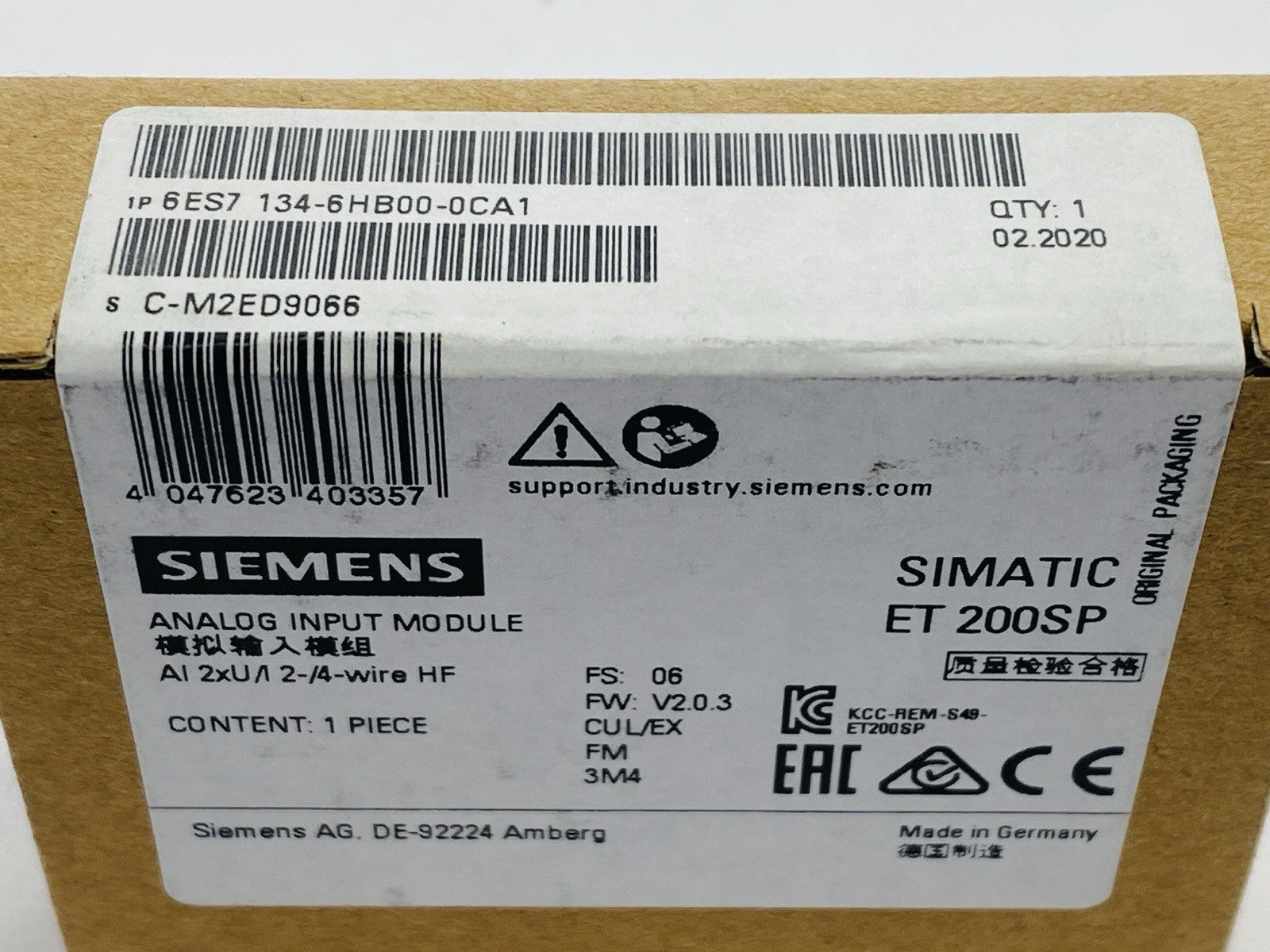 Siemens 6ES7134-6HB00-0CA1 SIMATIC ET 200SP Analog Input Module - Maverick Industrial Sales