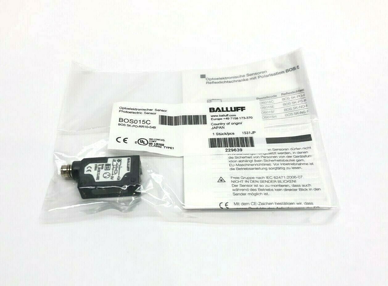 Balluff BOS015C Retroreflective Sensor BOS 5K-PO-RR10-S49 - Maverick Industrial Sales
