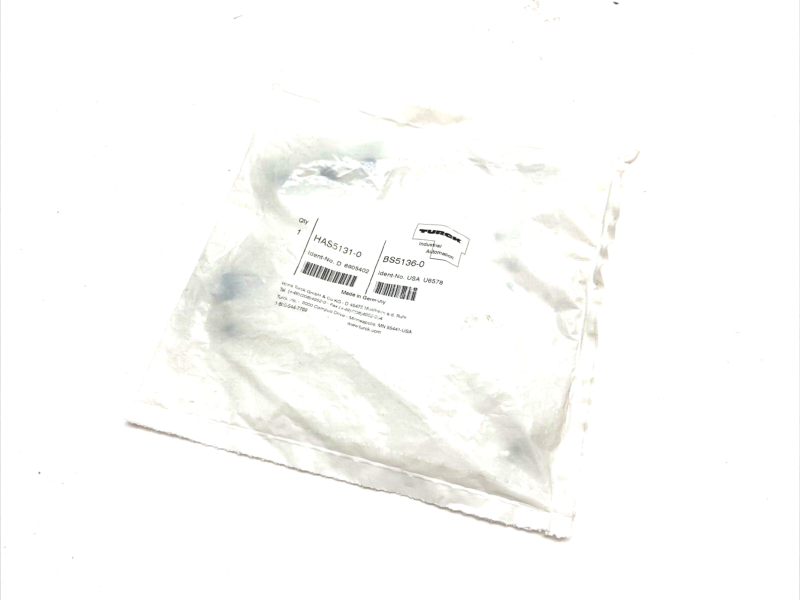 Turck HAS5131-0 Field Wireable Connector BS5136-0 Ident-No. U6578, 6905402 - Maverick Industrial Sales