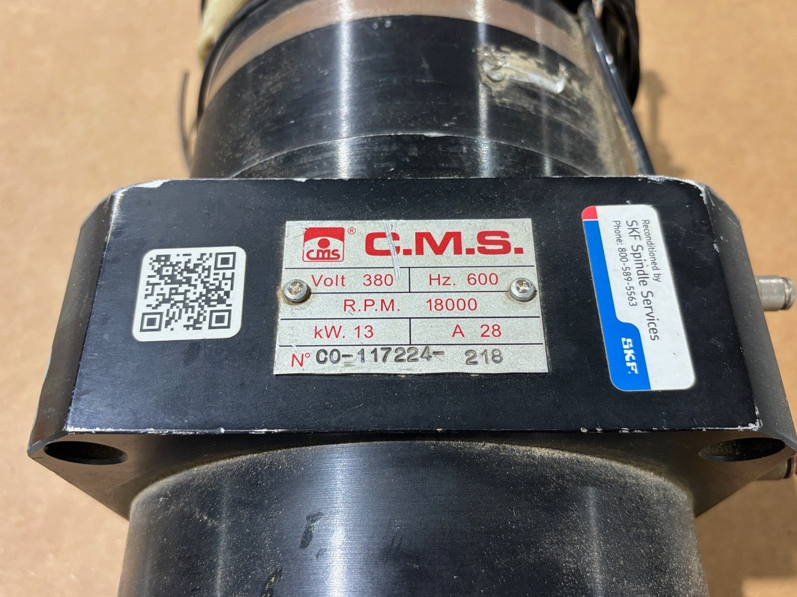 CMS High Speed Spindle Motor, 13 kW, 18000 RPM, 380V, 600 Hz - Maverick Industrial Sales