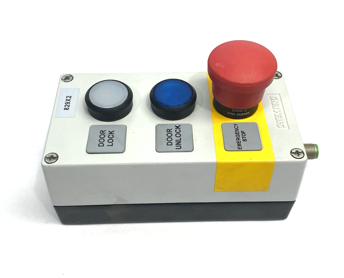 3SU1853-0AA00-0AB1 | Siemens Enclosure w/ E-Stop, Dual Illuminated Pushbuttons - Used - Maverick Industrial Sales