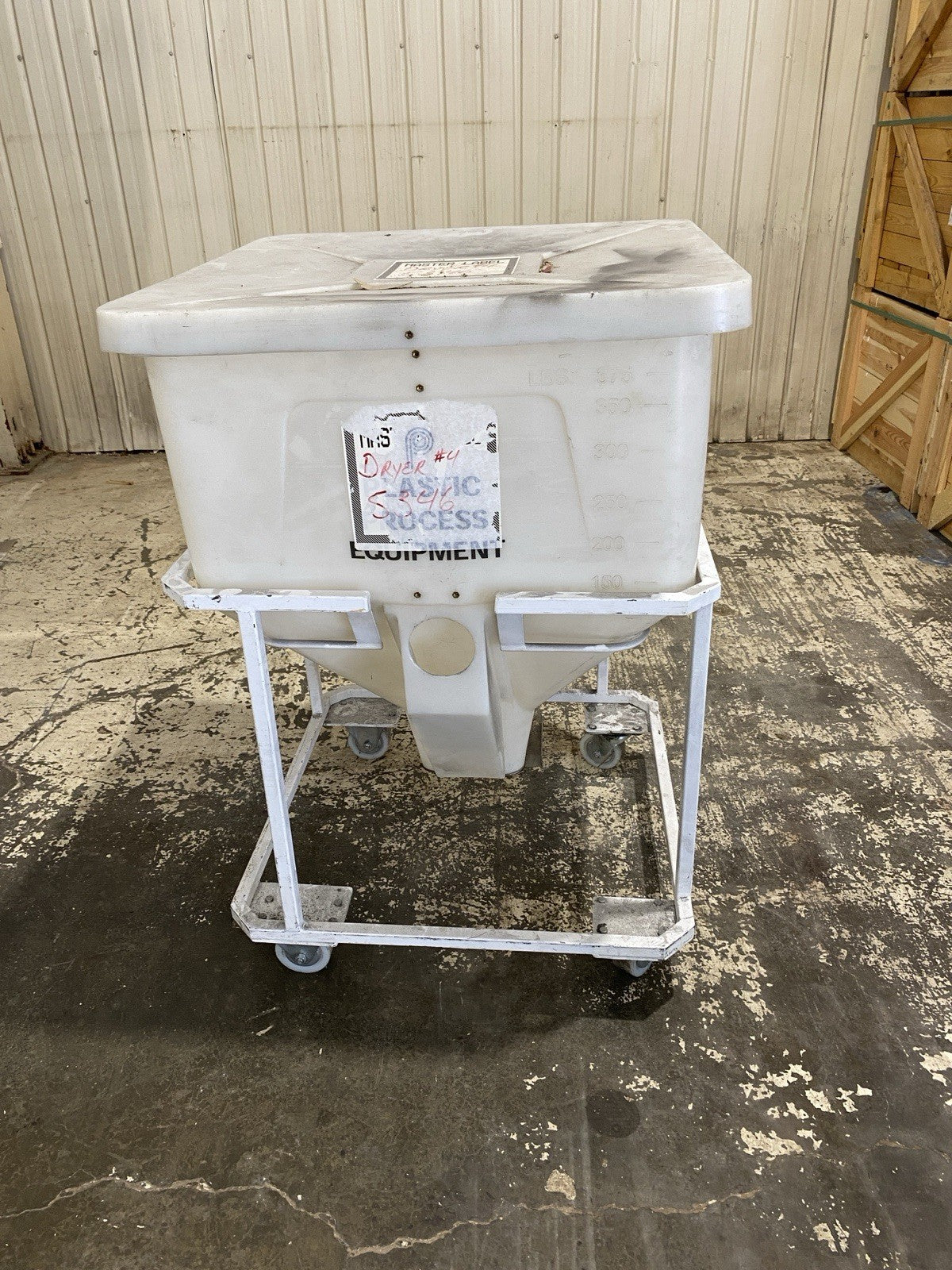 Plastic Process Equipment MTB375 Material Bin with Lid 410lb Capacity 32x32 - Maverick Industrial Sales