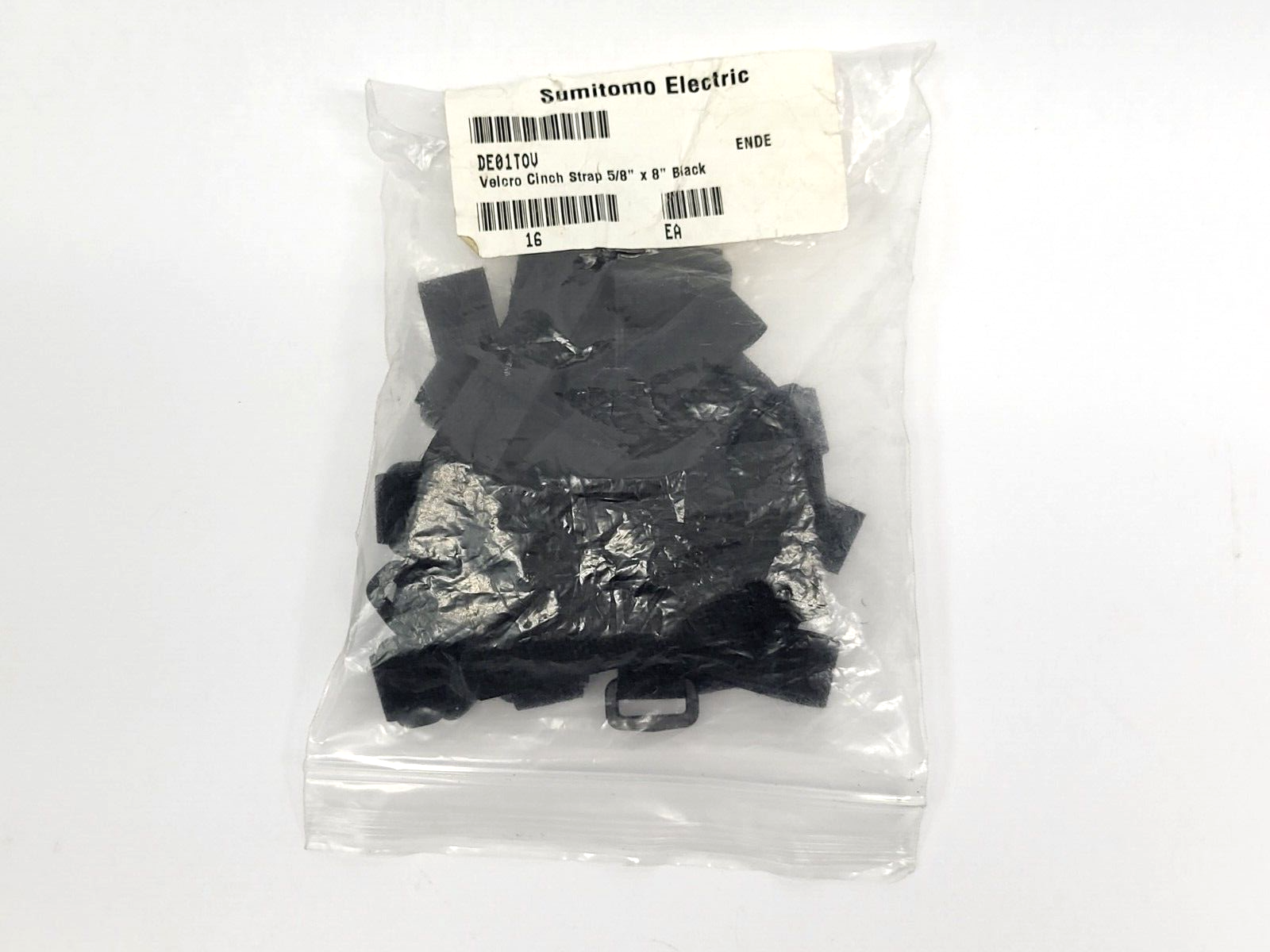 Sumimoto Electric DE01TOV Hook and Loop Cinch Strap 5/8" X 8" Black, LOT OF 16 - Maverick Industrial Sales